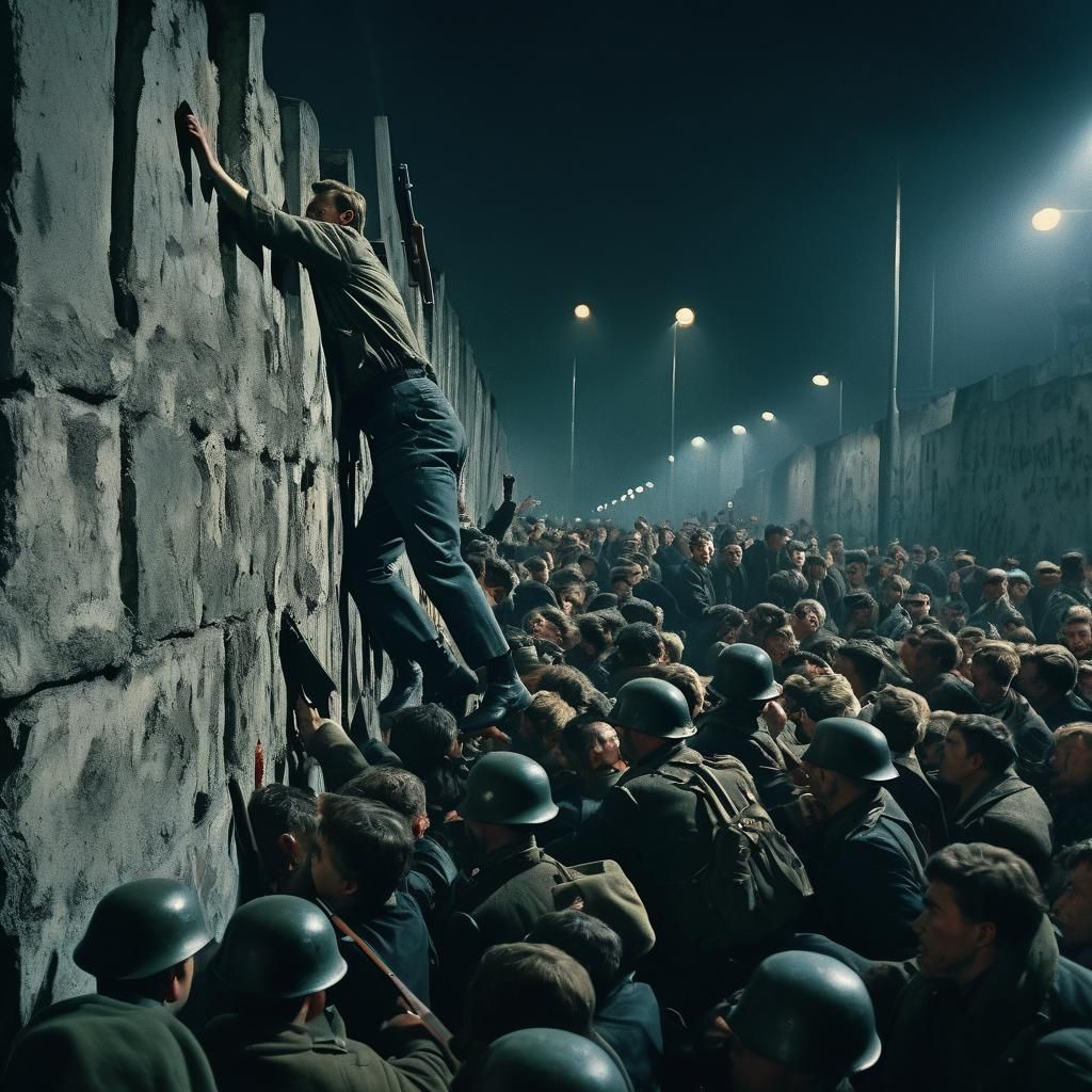 Desperate Climber Confronts West German Soldiers on the Berl...