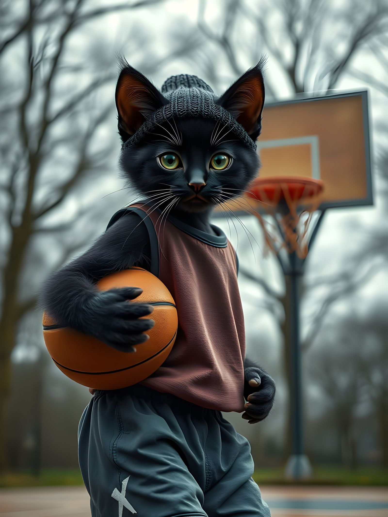 LePaw James-practicing that purrrrfect shot!!!