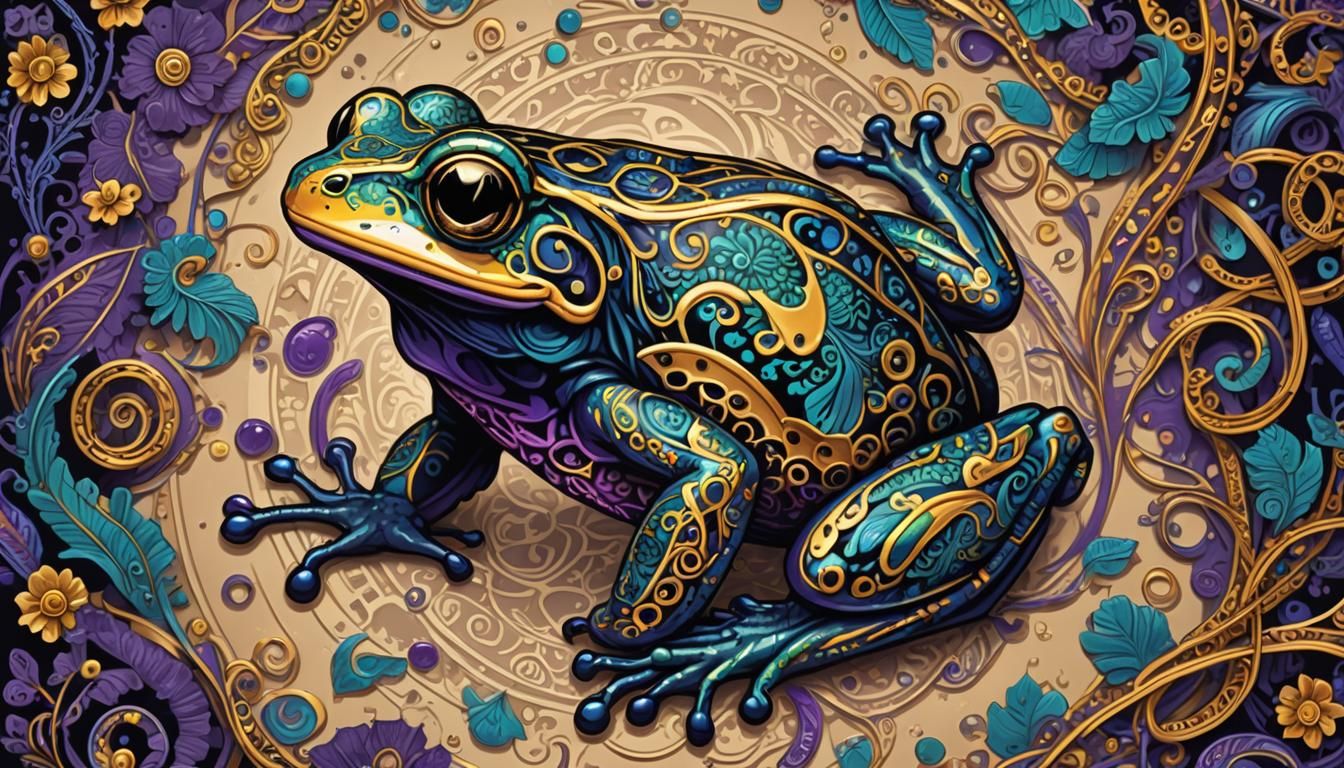 Paisley Dart Frog in Retro Pop Art Style