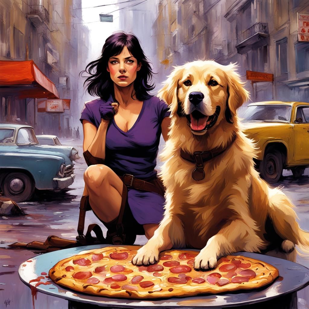 Kate with Lucky The Pizza Dog