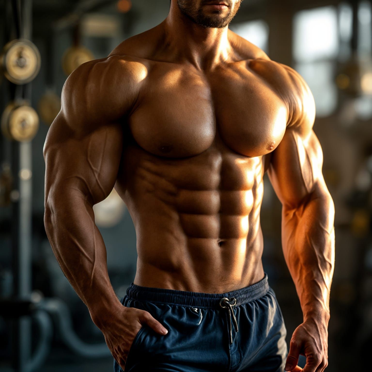 Muscular Young Male Torso in Photorealistic Detail