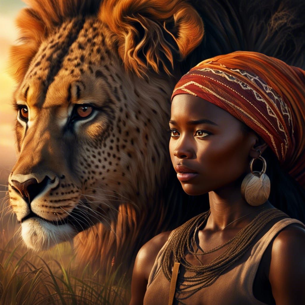 African Steppe Romance: Movie Poster with Wild Animals