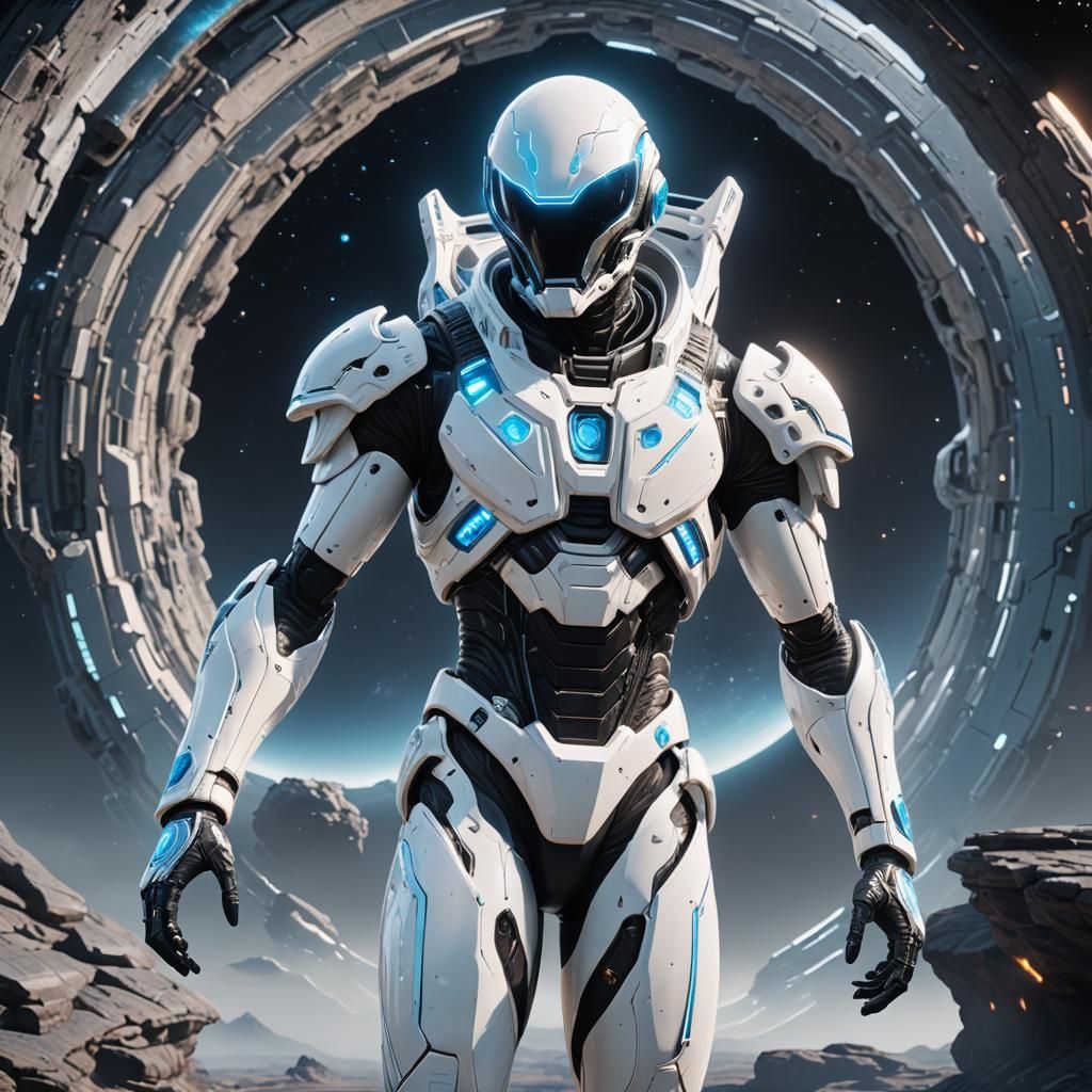 Alien Space Ranger in Cosmic Suit: 3D Game Art