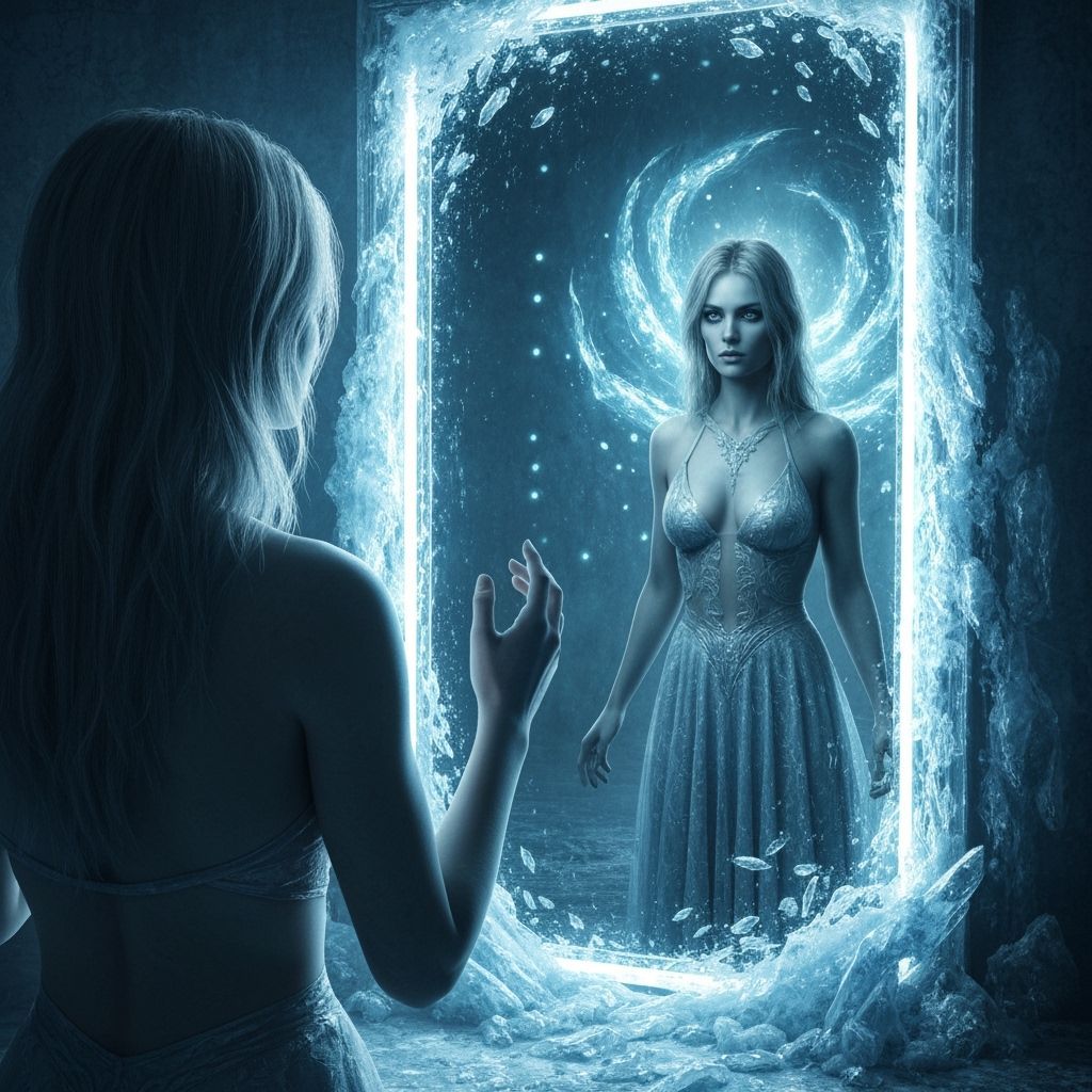Woman Sees Ice Queen Reflection in Another World