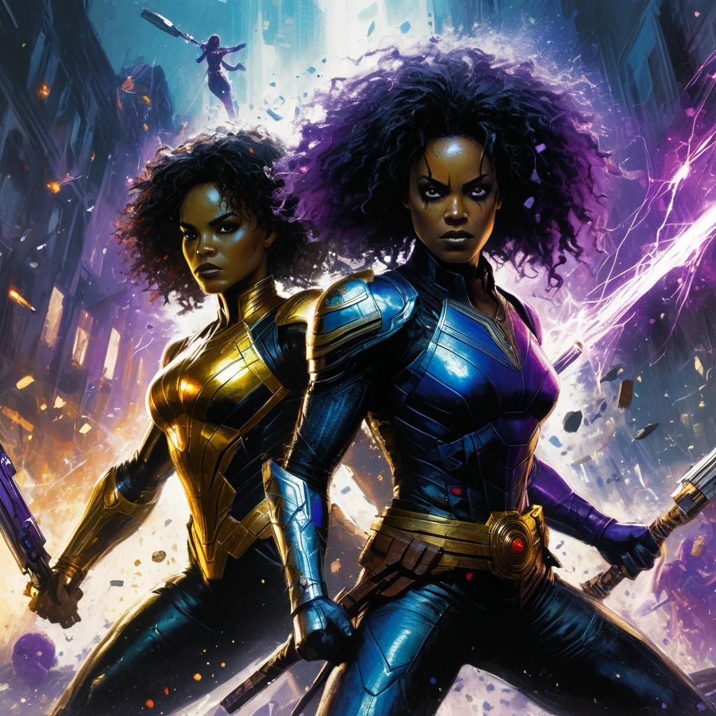 Misty Knight and Monica Rambeau vs Thanos Army