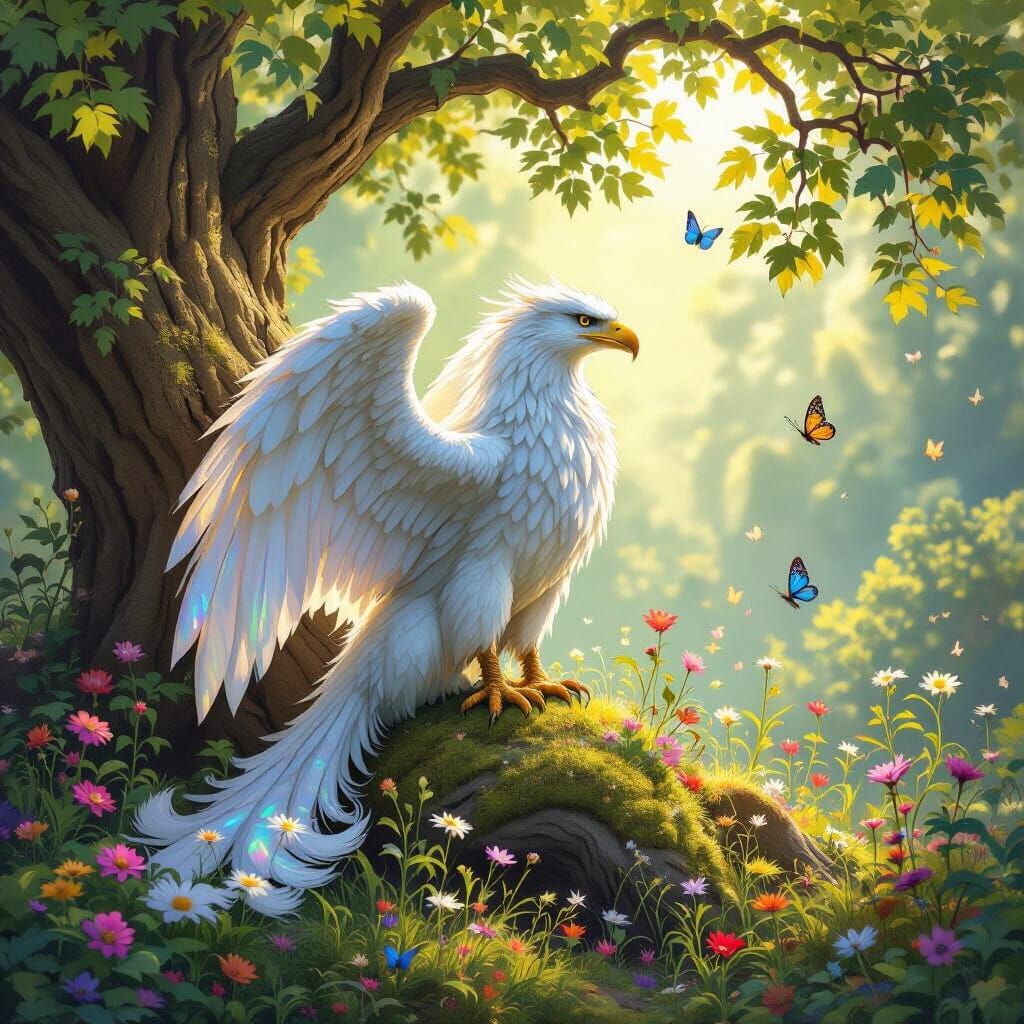 Griffin in Enchanted Forest Digital Painting