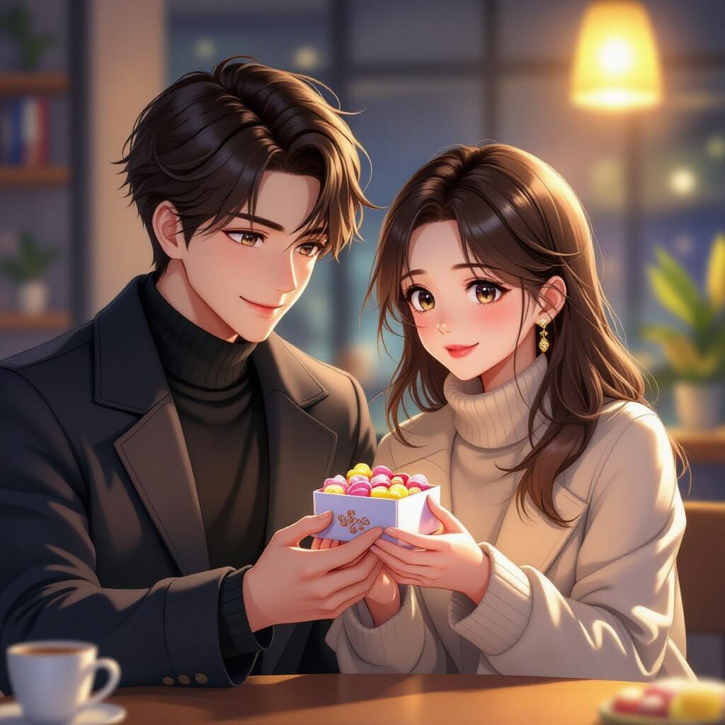 Man Surprises Woman With Favorite Sweets in 3D Anime Style