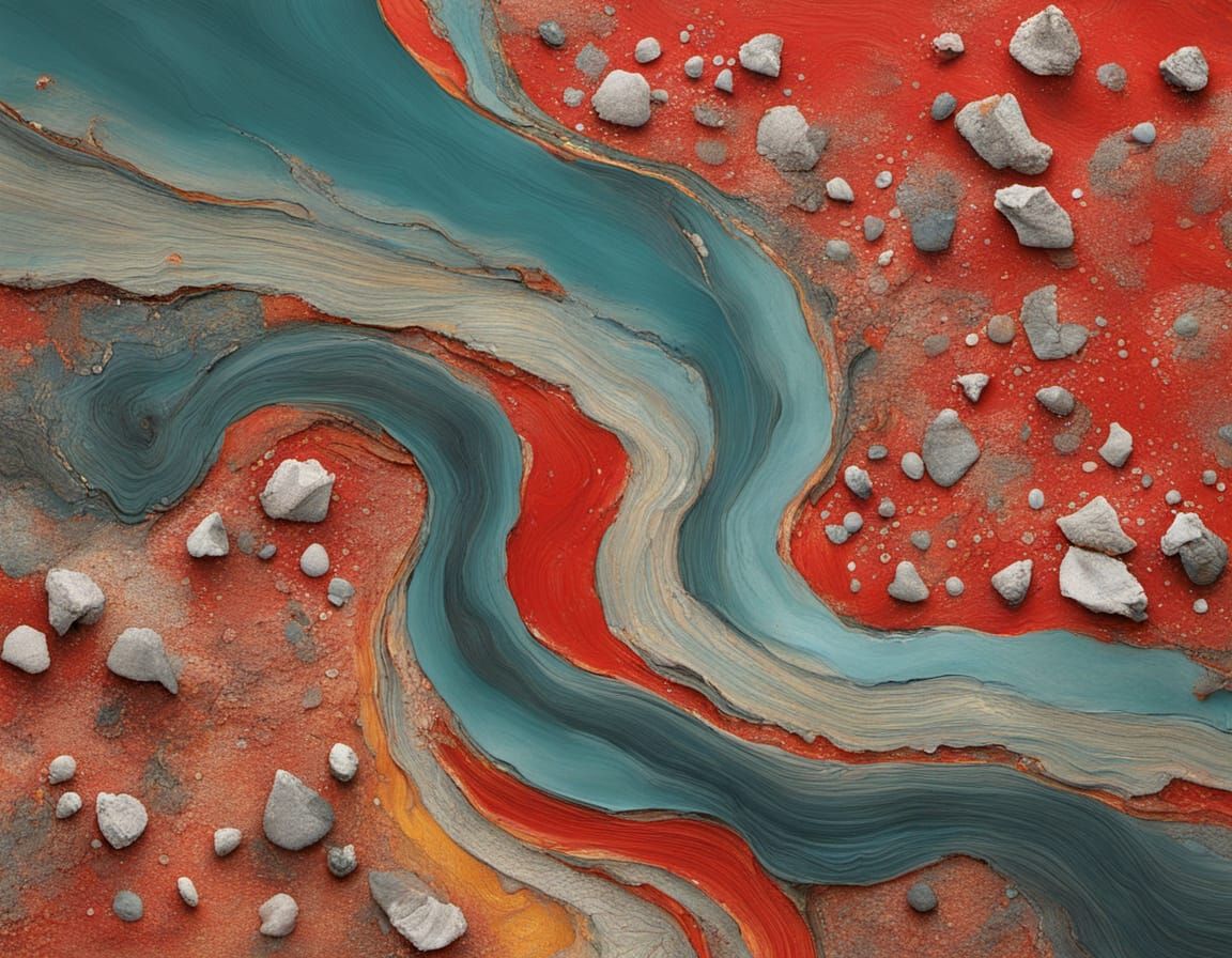 Abstract Surrealism Painting of Spring Wood Landscape