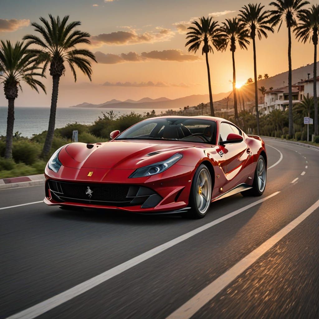 Elegant Italian Supercar in Rosso Corsa