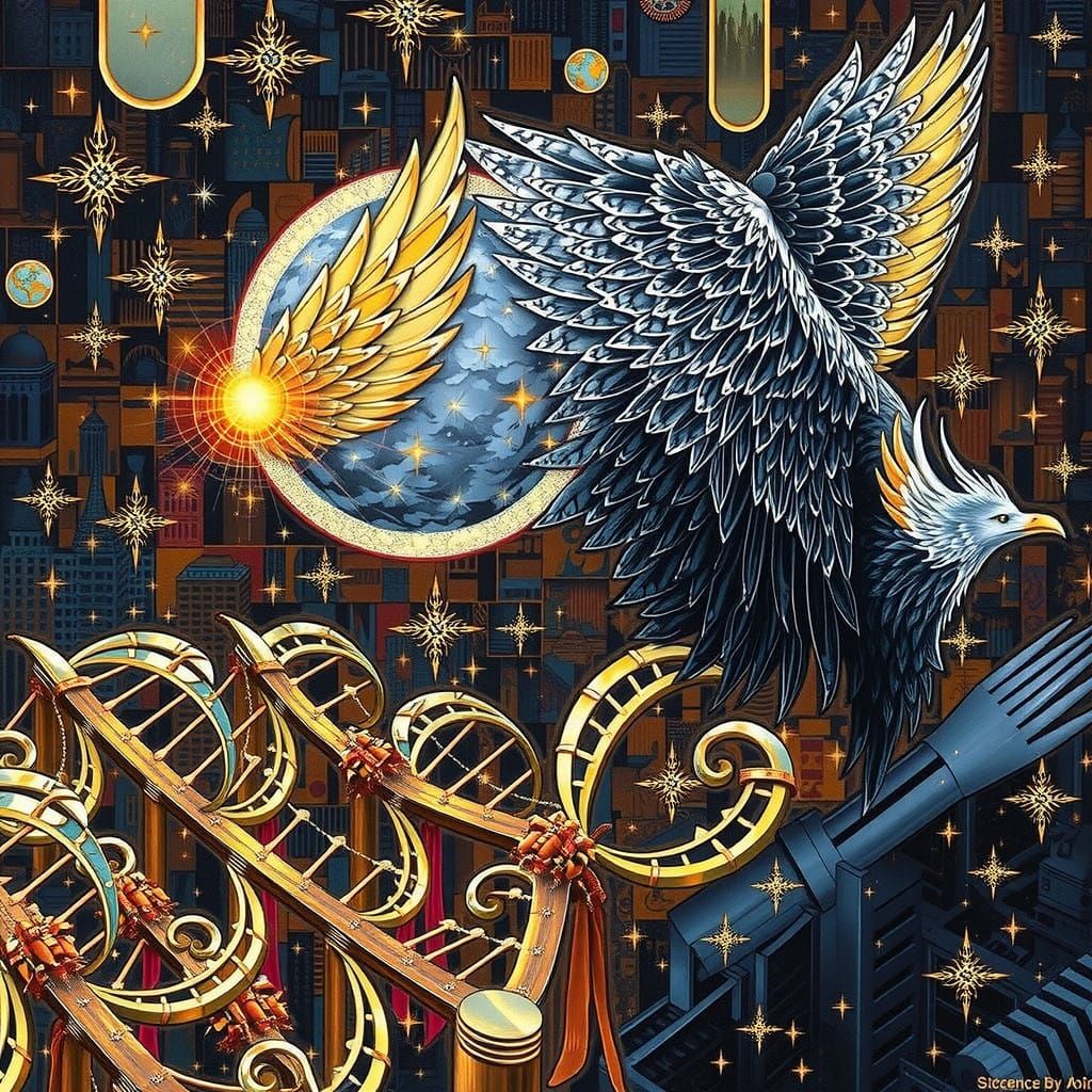 Ethereal Phoenix Wings Shimmer with Cosmic Light