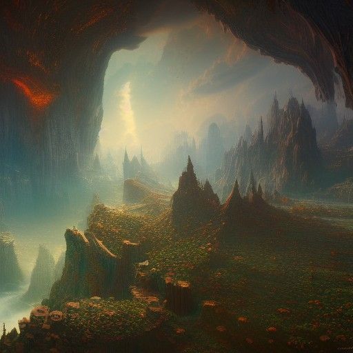 Fantastical Vision of Heaven in Detailed Matte Painting