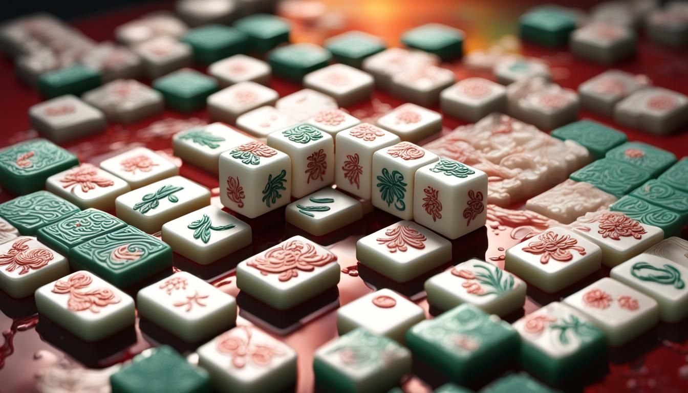 Hyperrealistic Mahjong in Splash Art Style