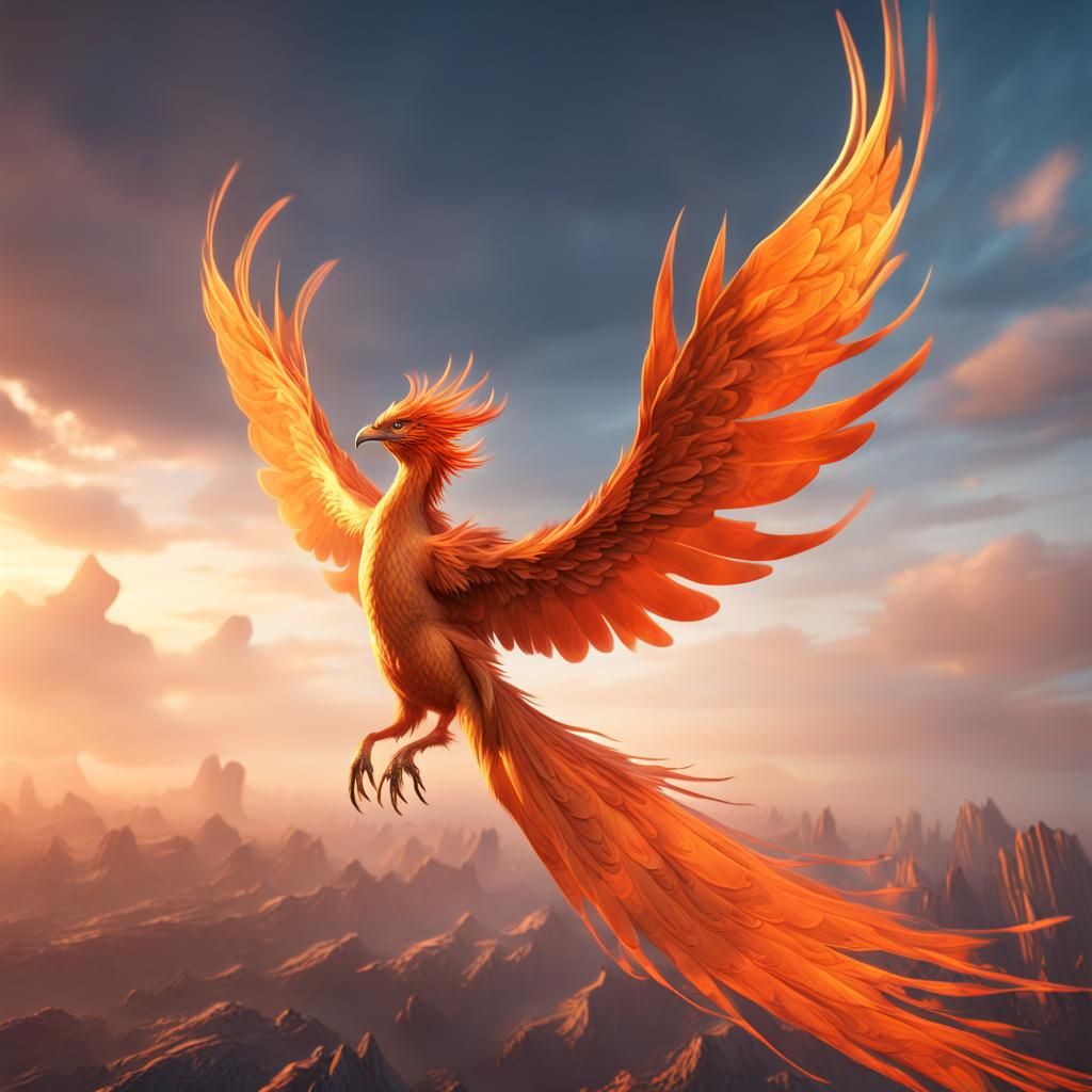 Fiery Phoenix Ascending: A Detailed Fantasy Concept