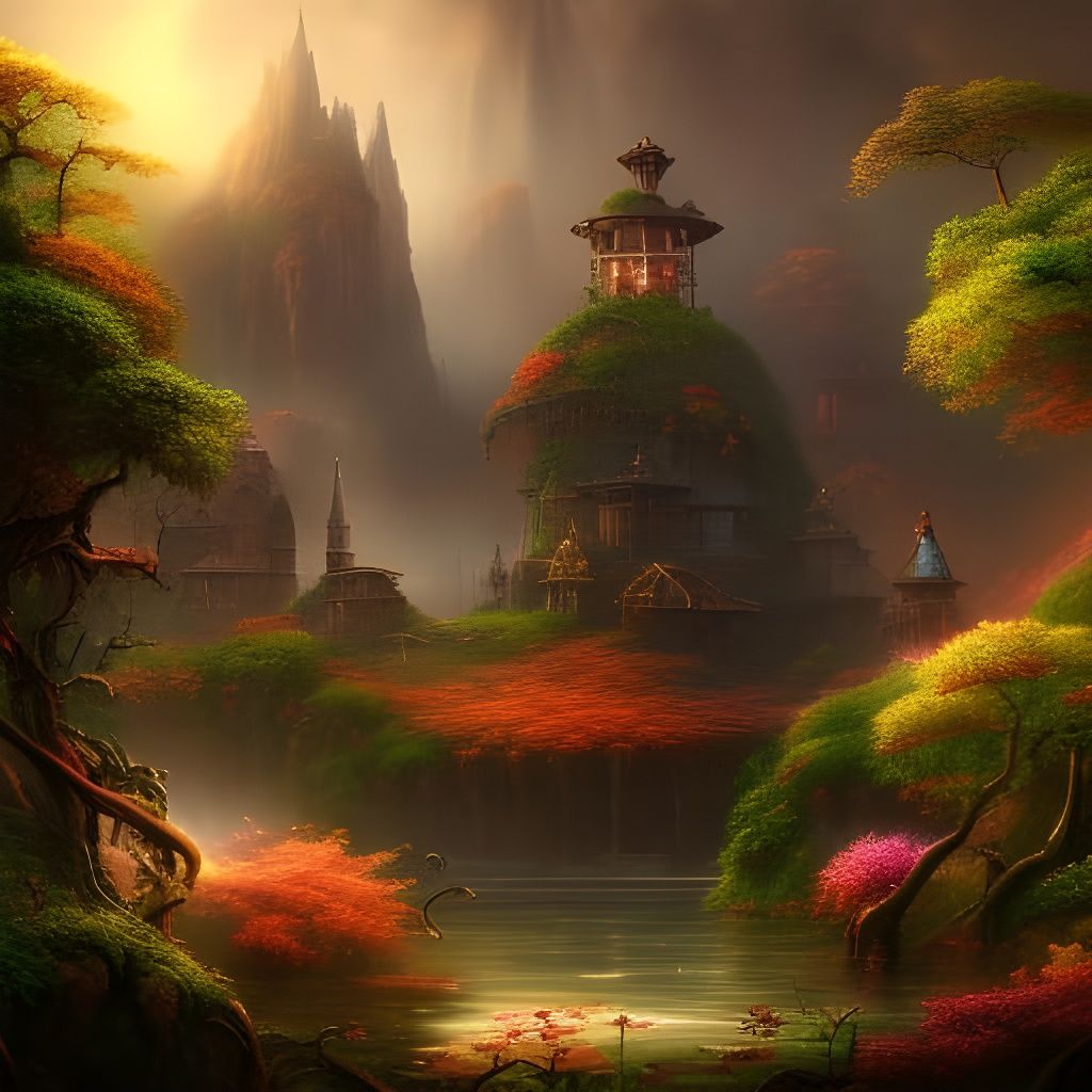 Fantastical Landscape in Detailed Digital Matte Painting