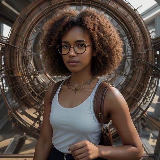 Girl with Brown Hair in Disco Elysium Style