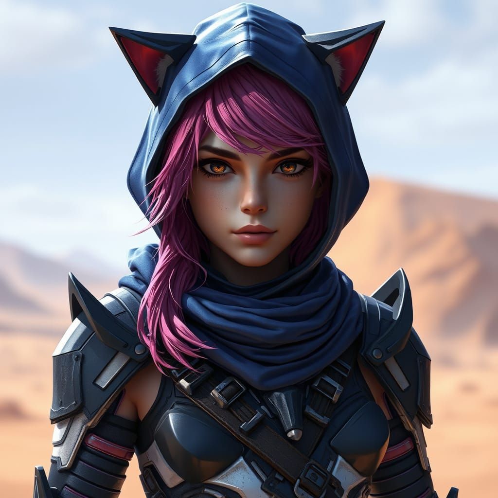 Dark Fantasy Warrior in Futuristic Scavenger Armor