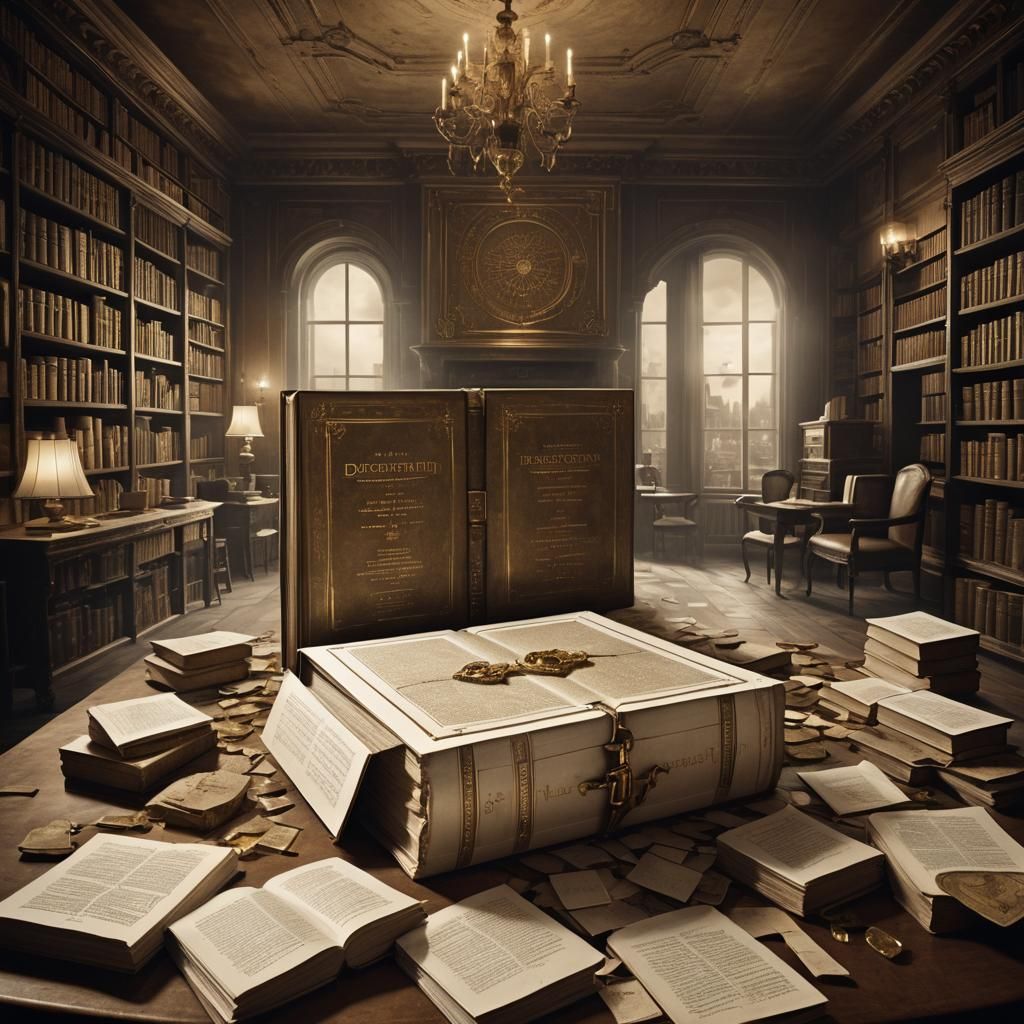 Sepia Alchemy Books in Bleak Mansion Room