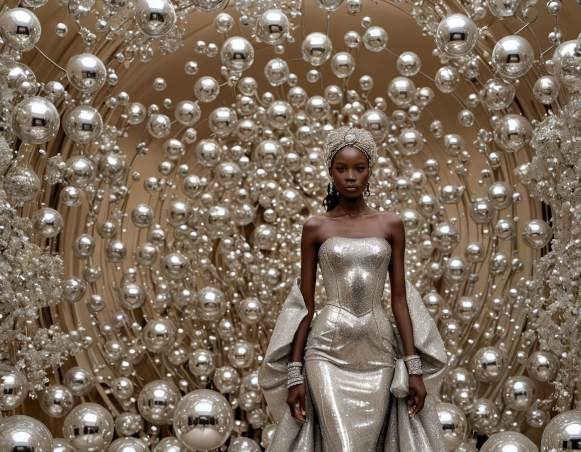 Mirrored Ball at Sparkling Met Gala by McQueen
