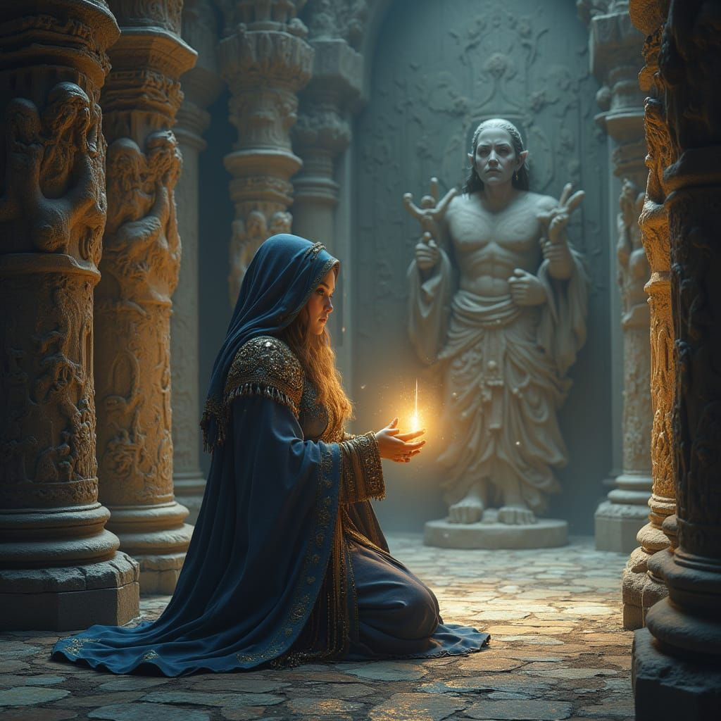 Dwarven Priestess in Grand Temple