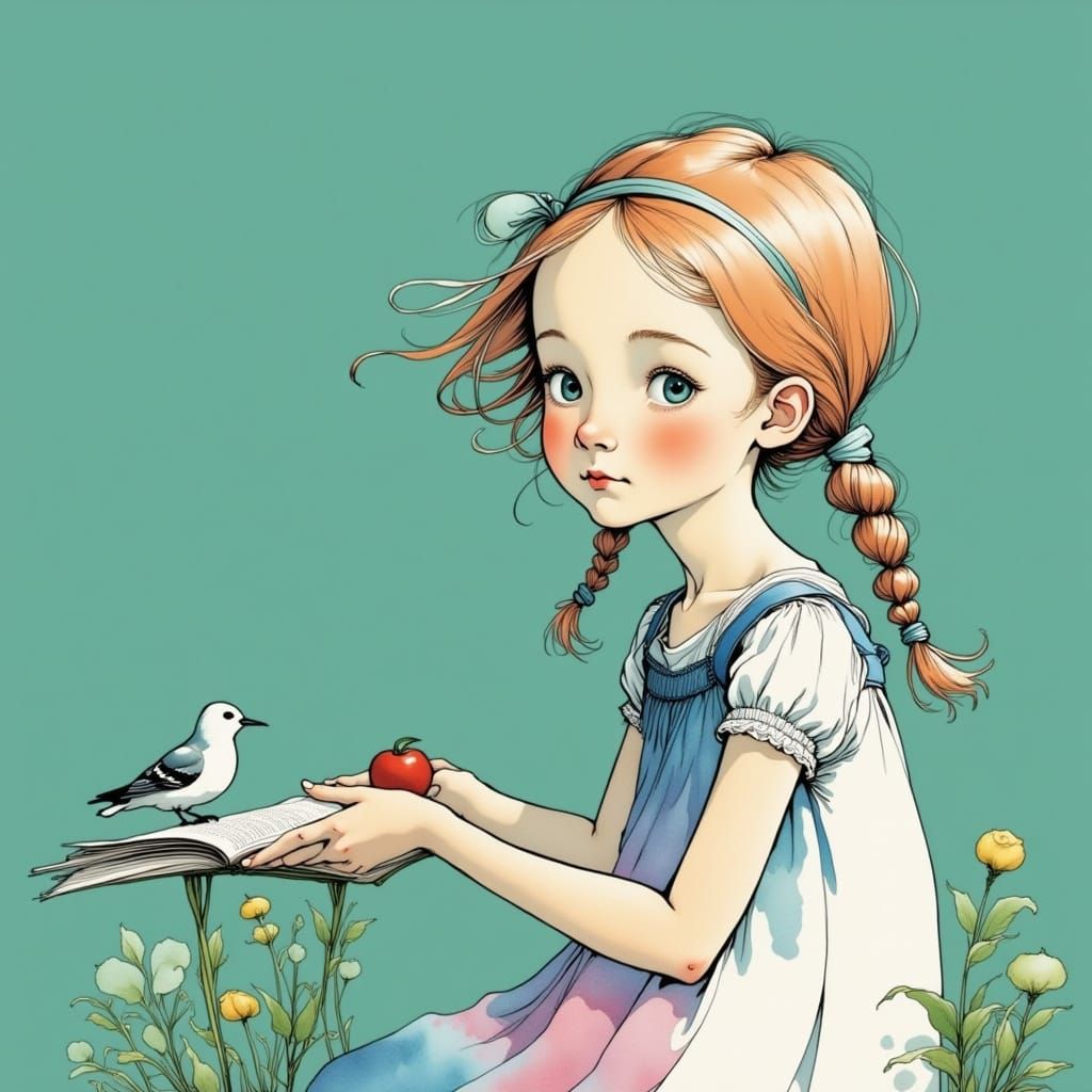 Girl in a Whimsical, Fluxing World