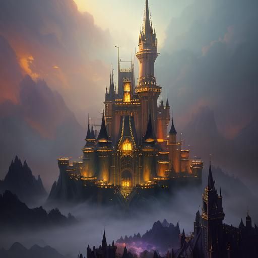 Golden Mouse Magician in Dark Fantasy Style