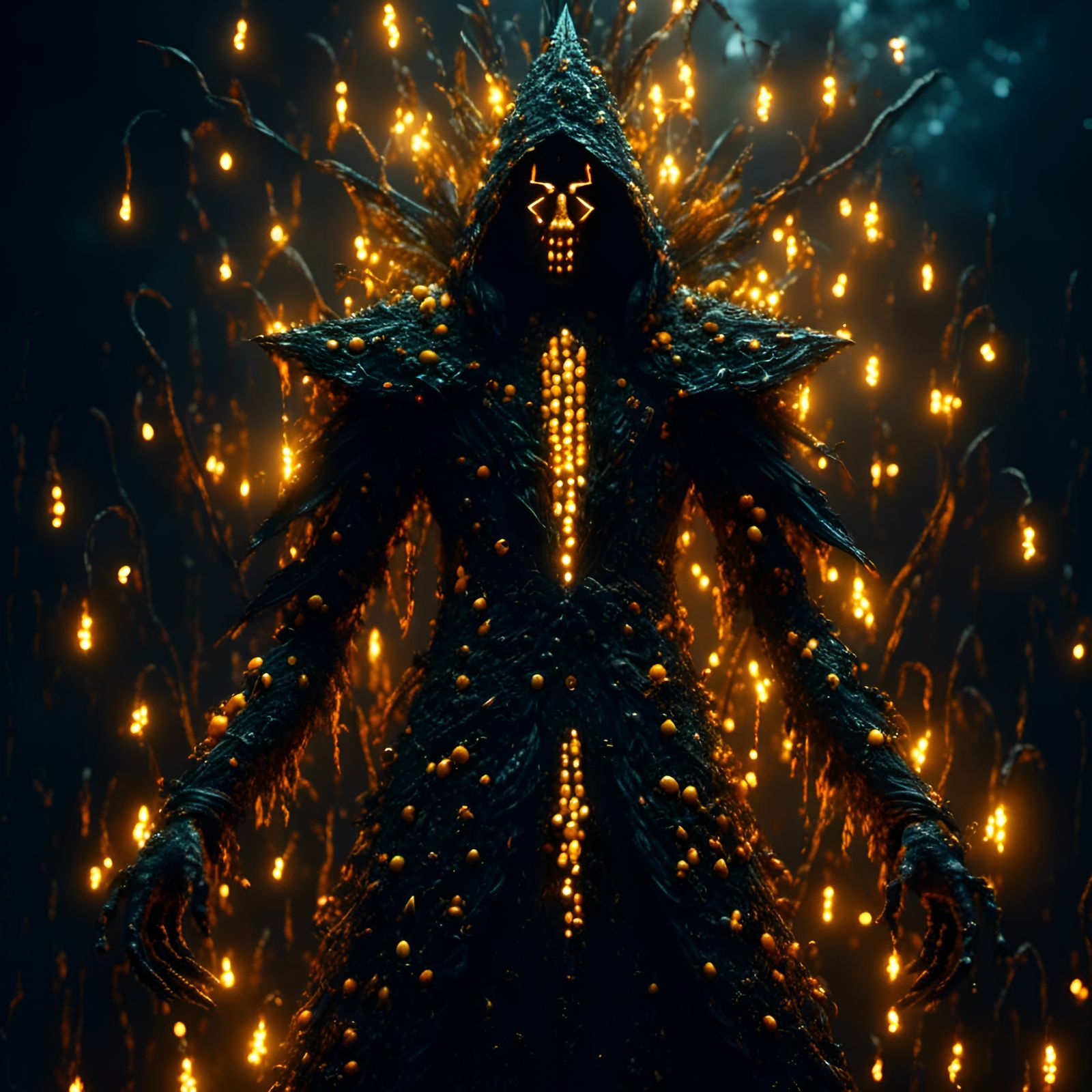 Glowing Rune Corn Wizard Fantasy Portrait