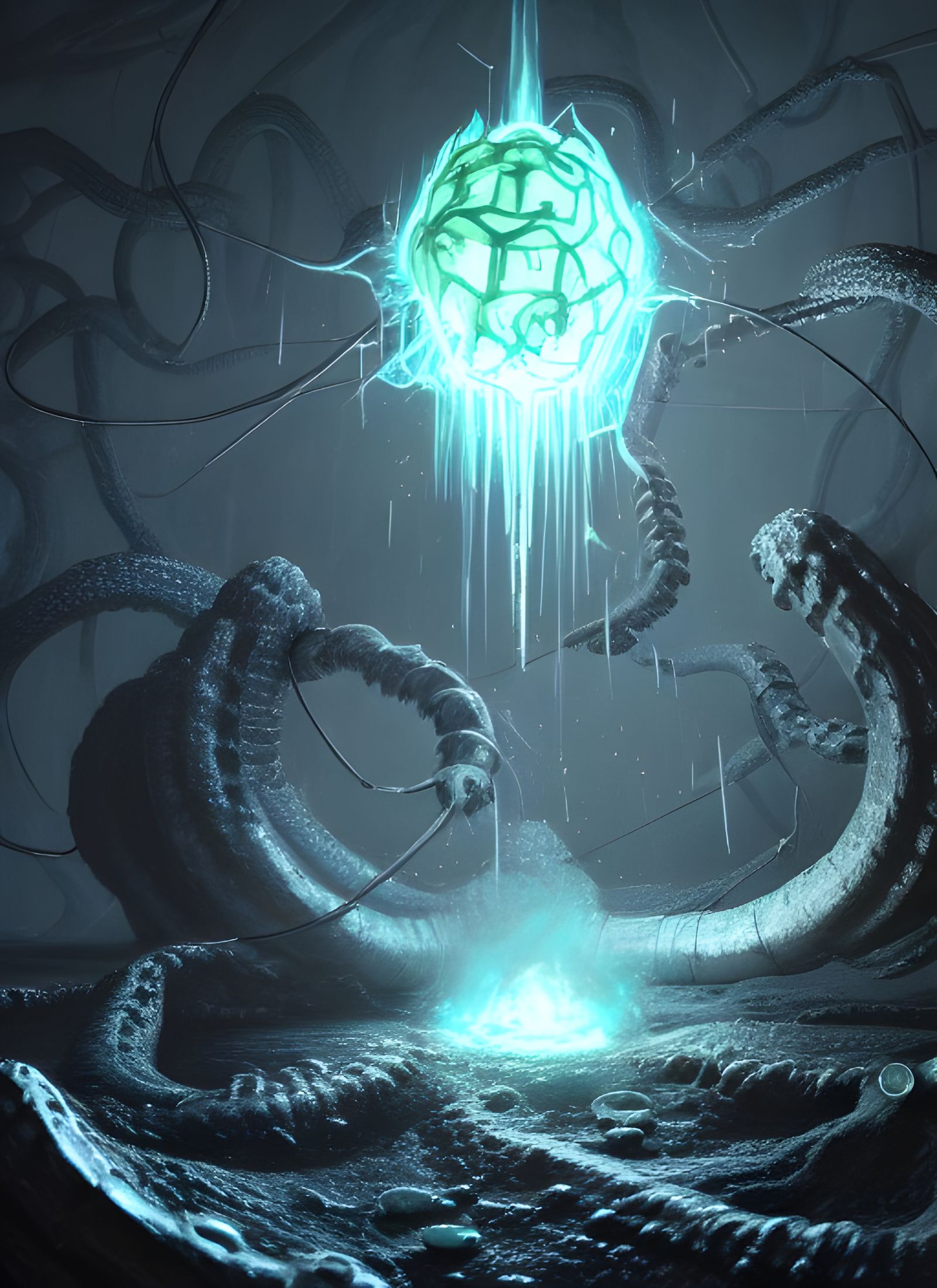 Lovecraftian First Impact: Hyperrealistic Cosmic Art