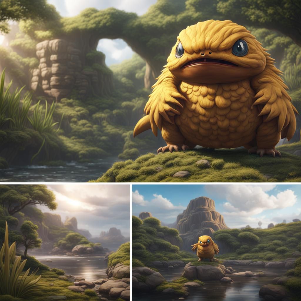 Realistic Kakuna Pokemon Detailed Matte Painting