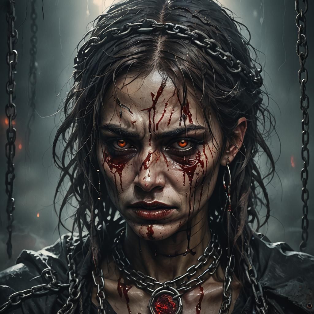 Damned Soul Portrait in Dark Fantasy Style