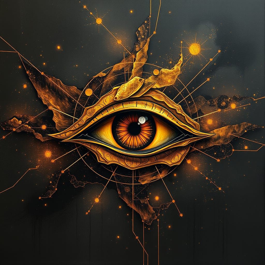 Cosmic Eye in Surreal Abstract Nebula