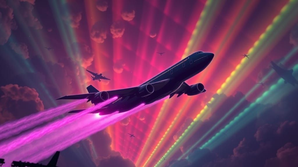 Futuristic Chemtrail Apocalypse in Neon Dystopia