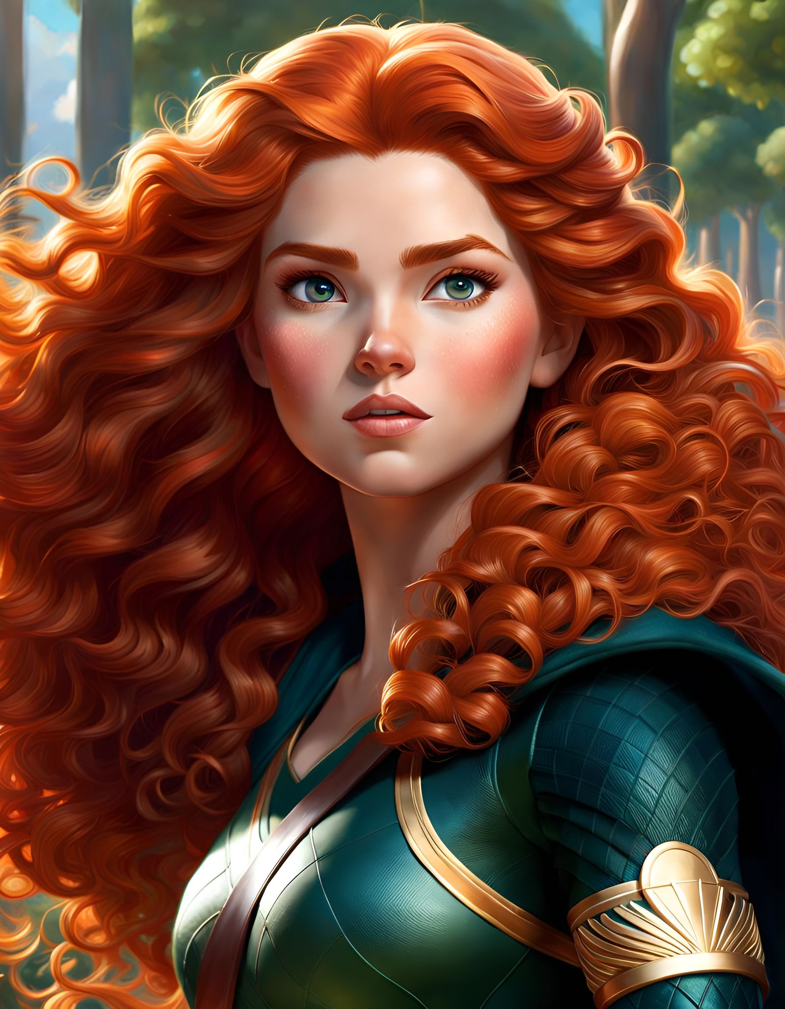Princess Merida as Olympic Champion: Hyperrealistic Art