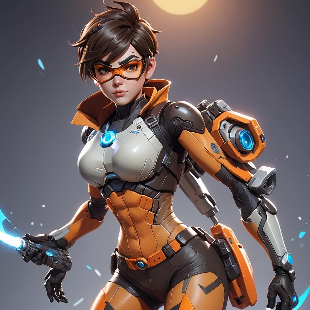 Tracer as Velma in Anime Art Style