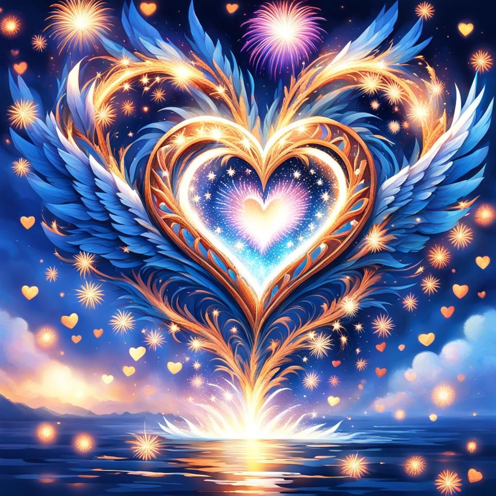 Fireworks of Emotion: A Heart Takes Flight