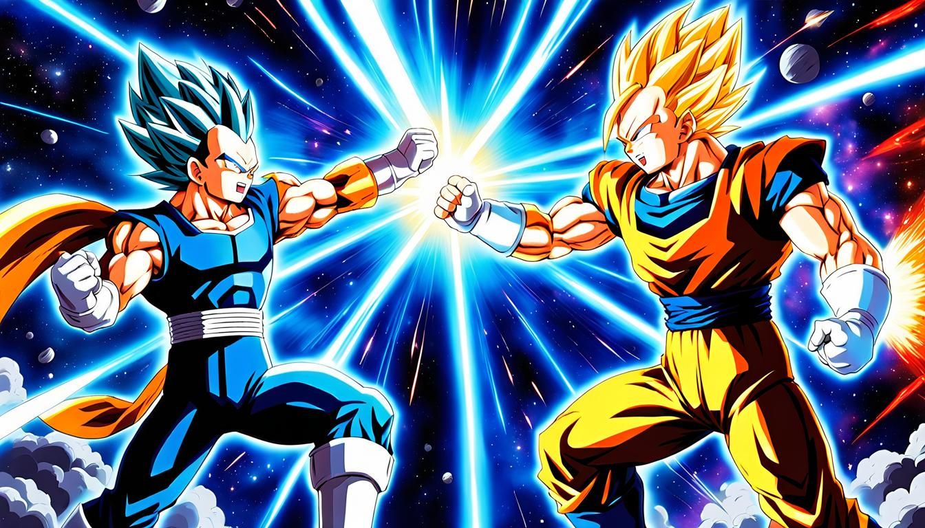 Epic Vegeta vs Goku Manga Battle Scene