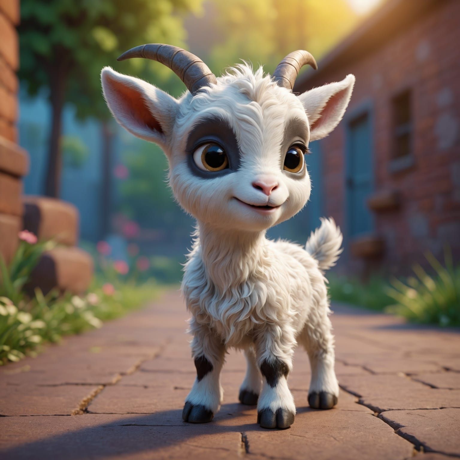 Adorable Baby Goat in 3D Digital Art