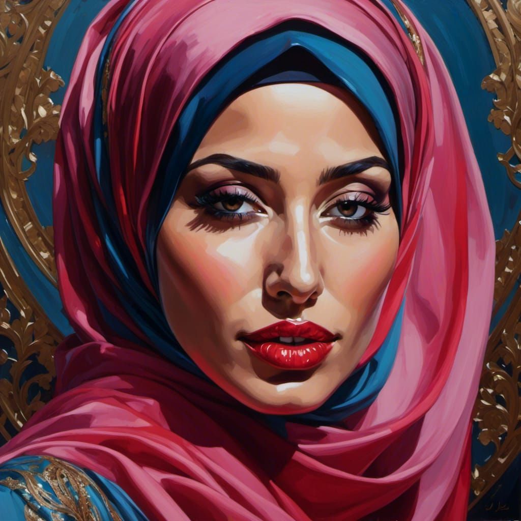 Beautiful Hijabi Portrait with Melting Effects