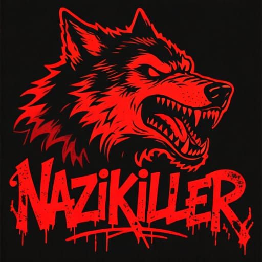 Ferocious Werewolf Graffiti Stencil Art