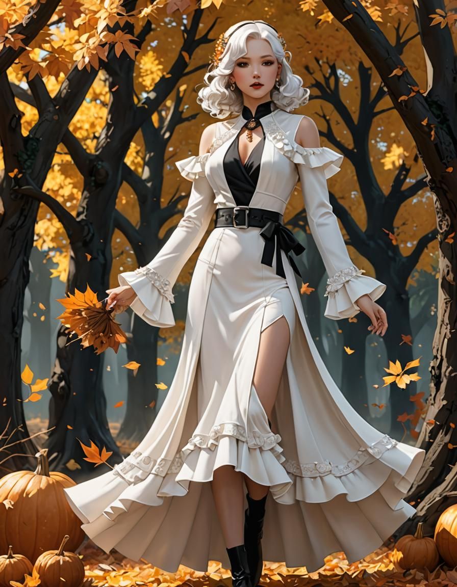 Mabon: 1930s Lady in Flowing White Suit