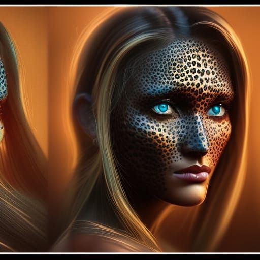 Beautiful Leopard Woman: Fantasy Concept Art