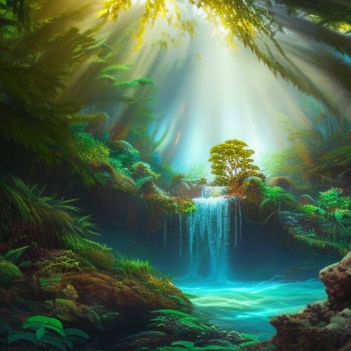 Hyperrealistic Water Druid Portrait on Land