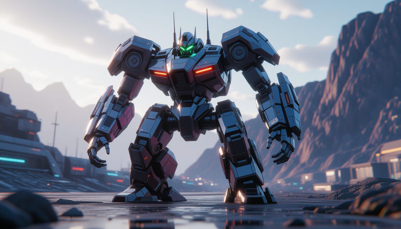 Epic Futuristic Mech with Random Colors