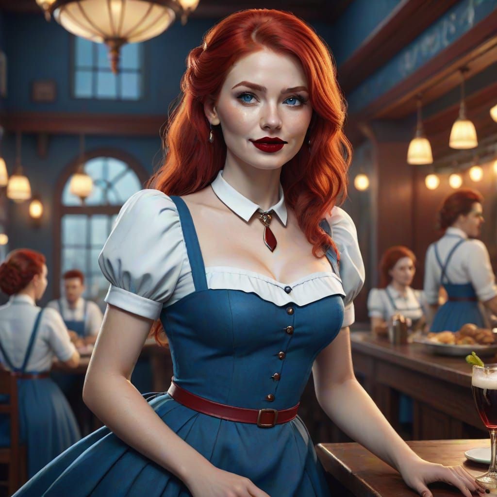 Red hair waitress