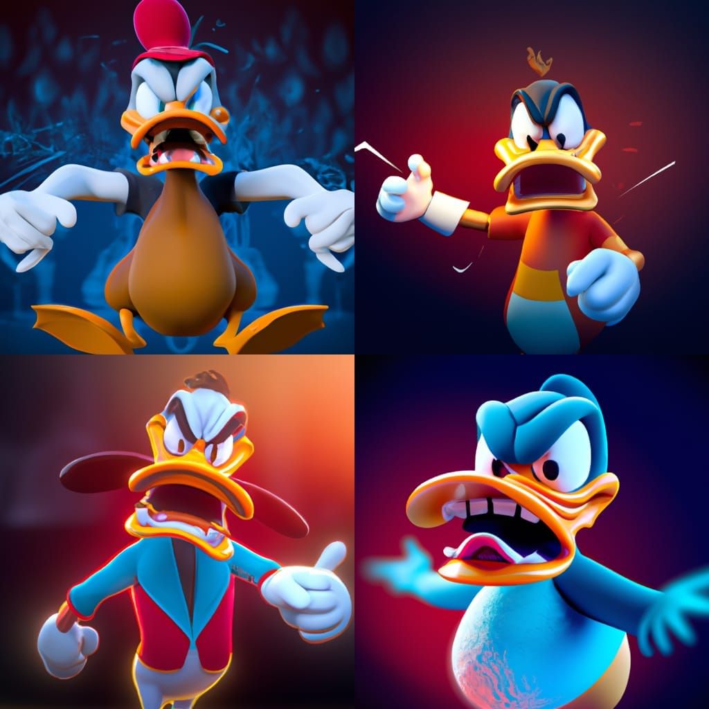 Donald Duck Anger Management: Pixar Style 3D Render
