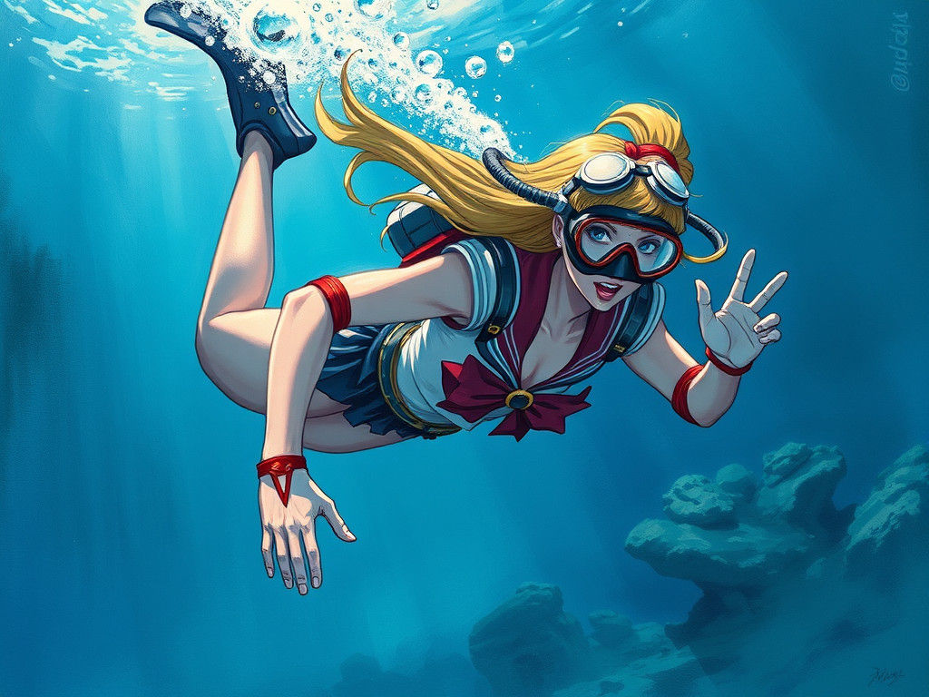 Sailor Moon Underwater Action Scene