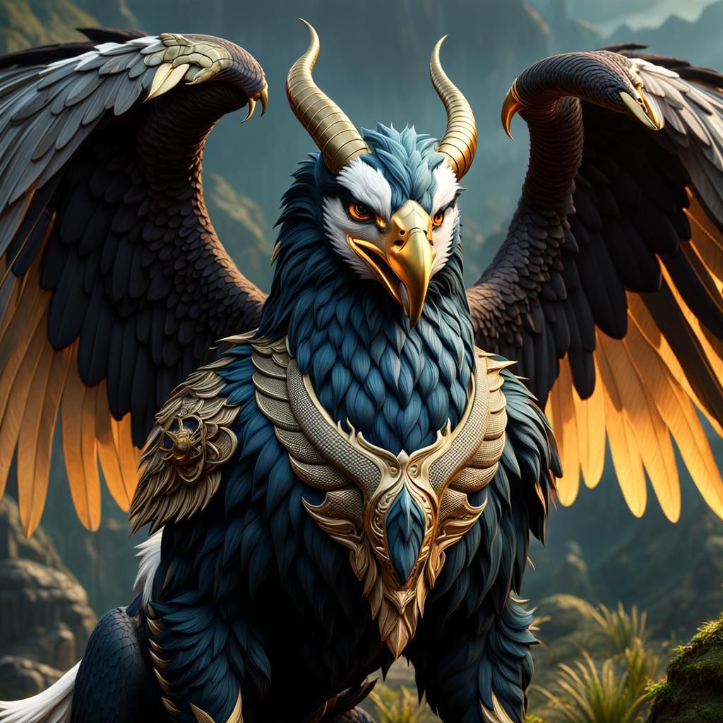 Detailed Chimera with Bull Body and Eagle Wings
