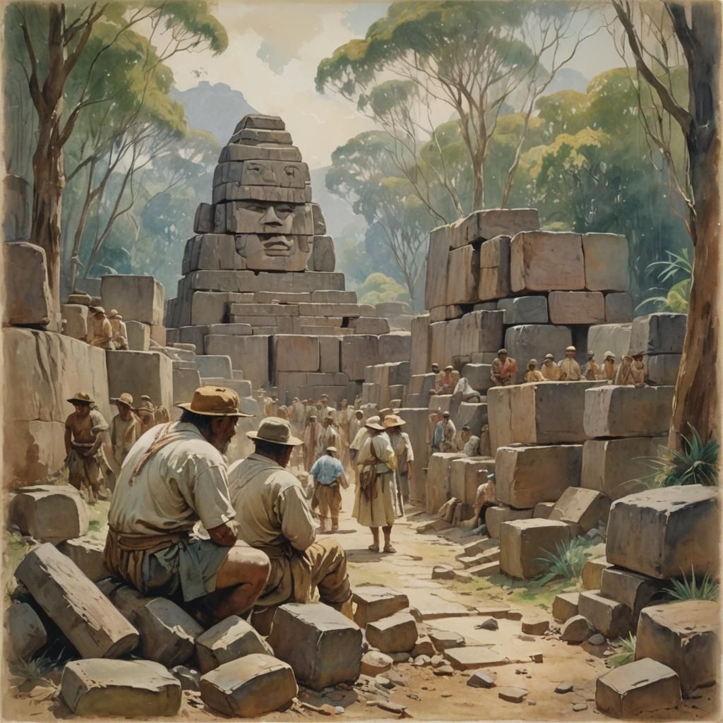 Olmec in Watercolour Style