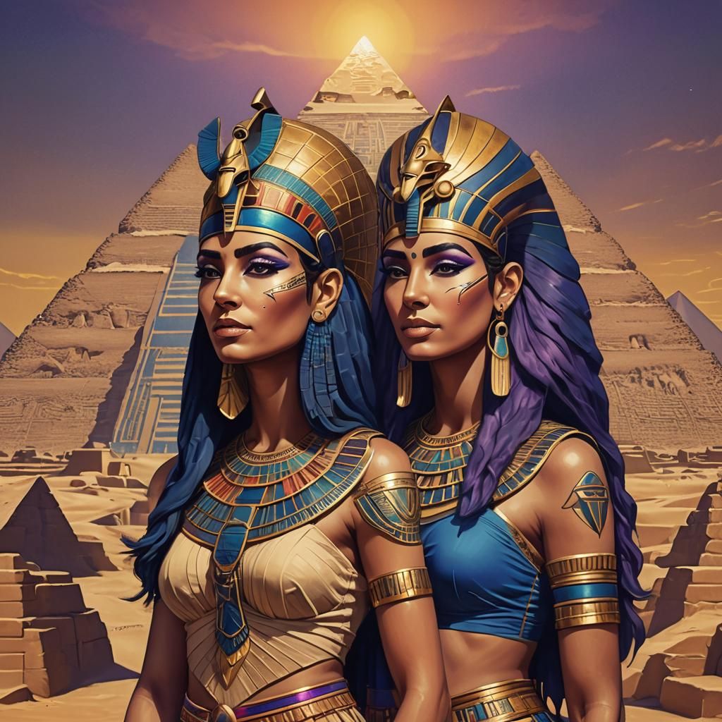 Egyptian Goddesses: Isis and Hathor in Digital Art