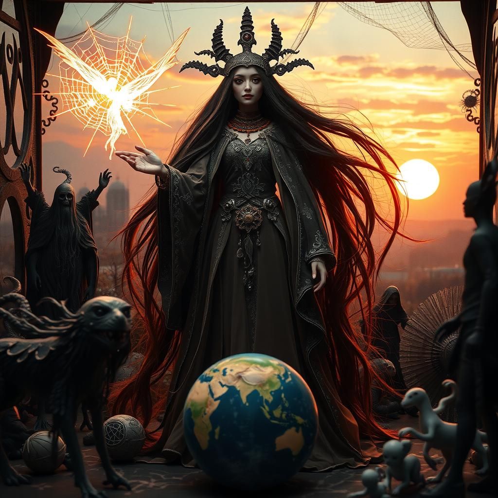 Dervish in Dollhouse with Mythical Creatures, in Bio Art Sty...