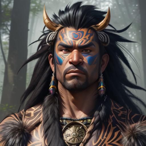 Tribal Troll Warrior in 3D Anime Art